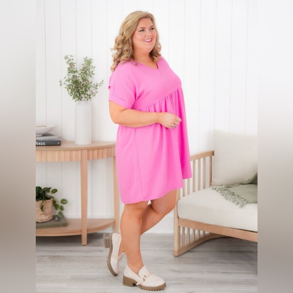 Brand New V-Neck Flowy Babydoll Dress - Picture 7 of 7